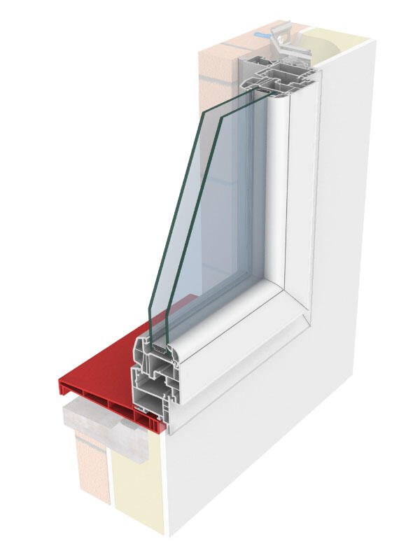 Pièce d'appui PVC blanche 172 mm, isolations 100/160 mm - Longueur 1.15 m - 2