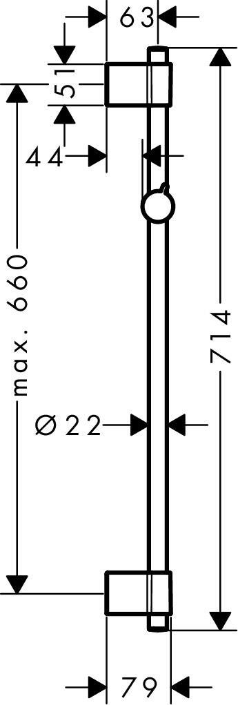 Barre de douche, standard, HANSGROHE Unica' varia 72 cm chromé - 2