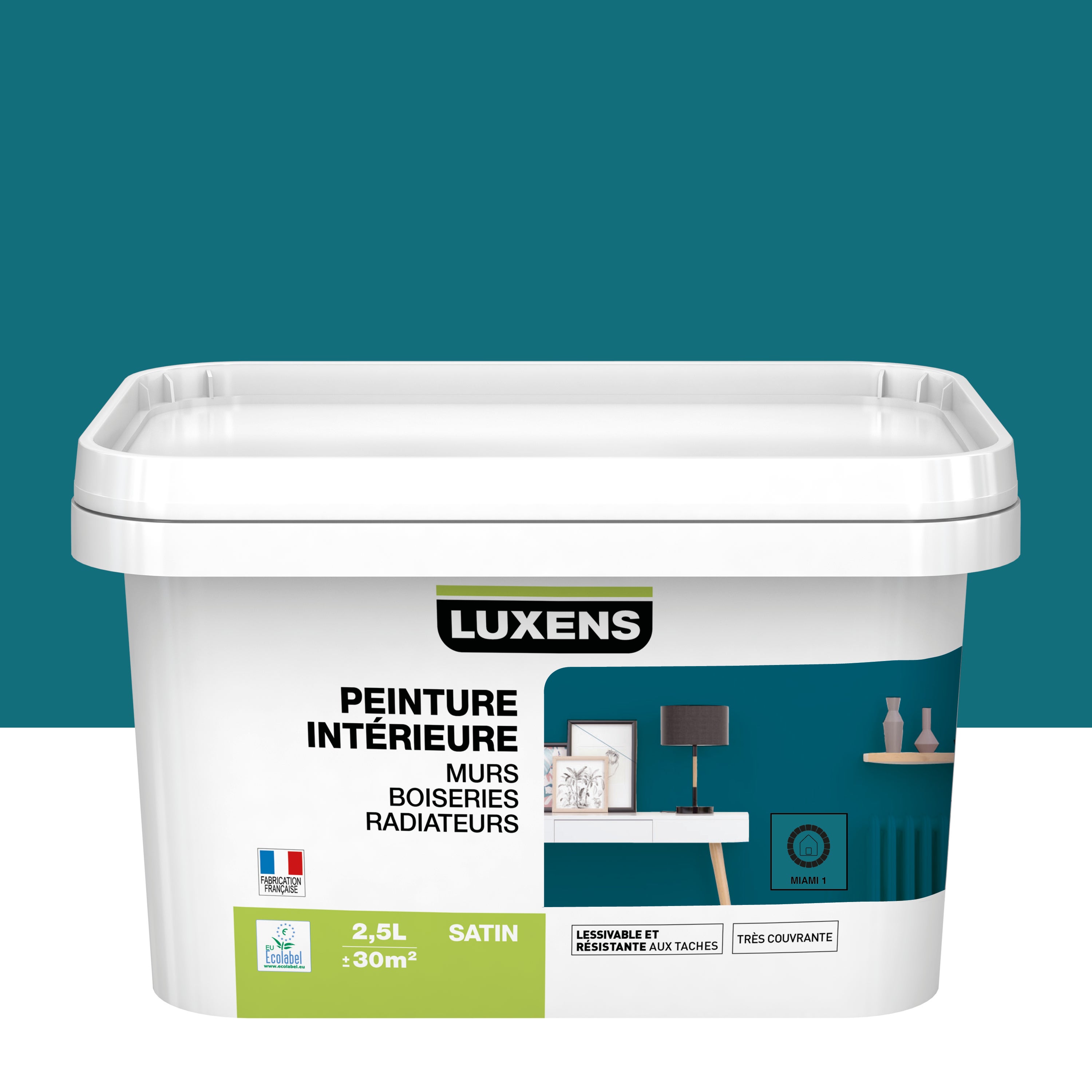 Peinture mur, boiserie miami 1 mat LUXENS Biosourcée 2.5L main image 1