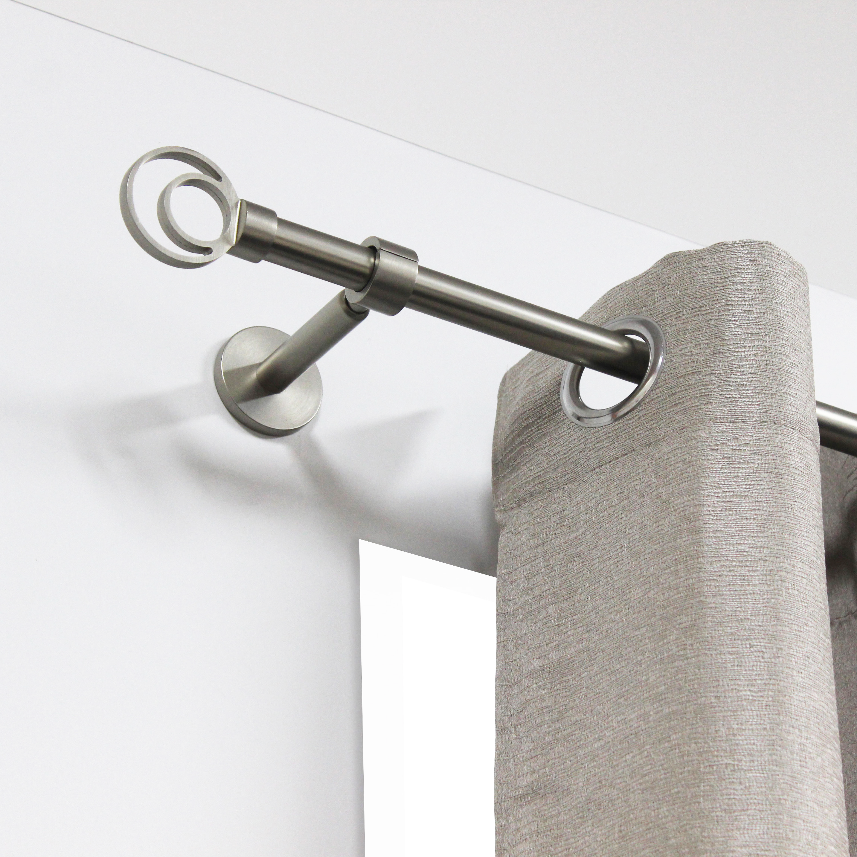 Tenda In Metallo Diametro 28 Mm Palla Finale Palo Ottone Cromato - Foto 5