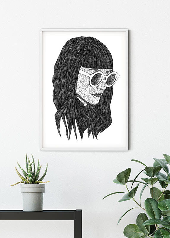 Affiche Gris monochrome, noir et blanc KOMAR l.50 x H.70 cm - 2