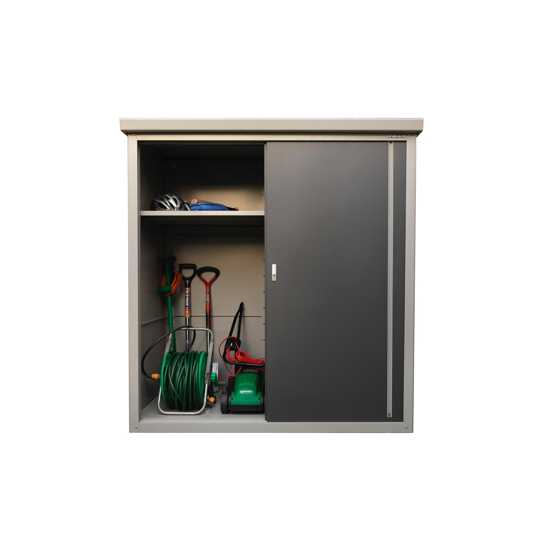 Armoire de jardin métal Guardian gris, l.176 x H.186.5 x P.98 cm - 3