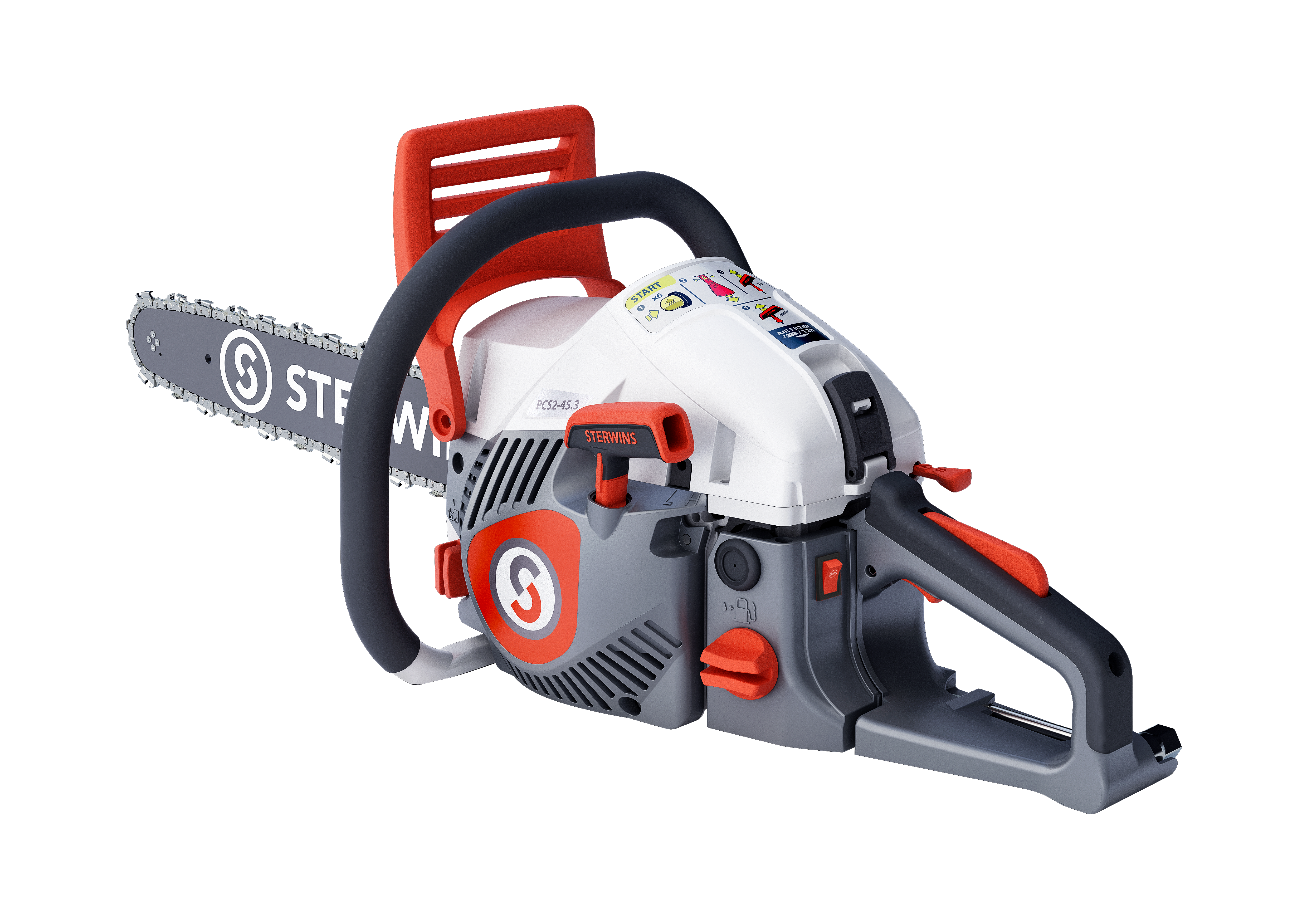 Motosega a scoppio 2 tempi STERWINS PCS2-45ES.4, 56 cc barra da 45 cm - 6