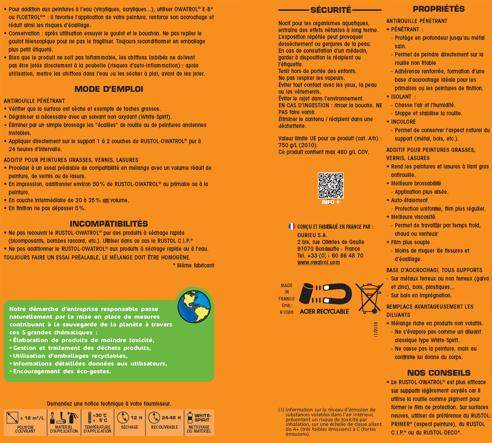Traitement contre la rouille extérieure Rustol OWATROL, 1L - 2
