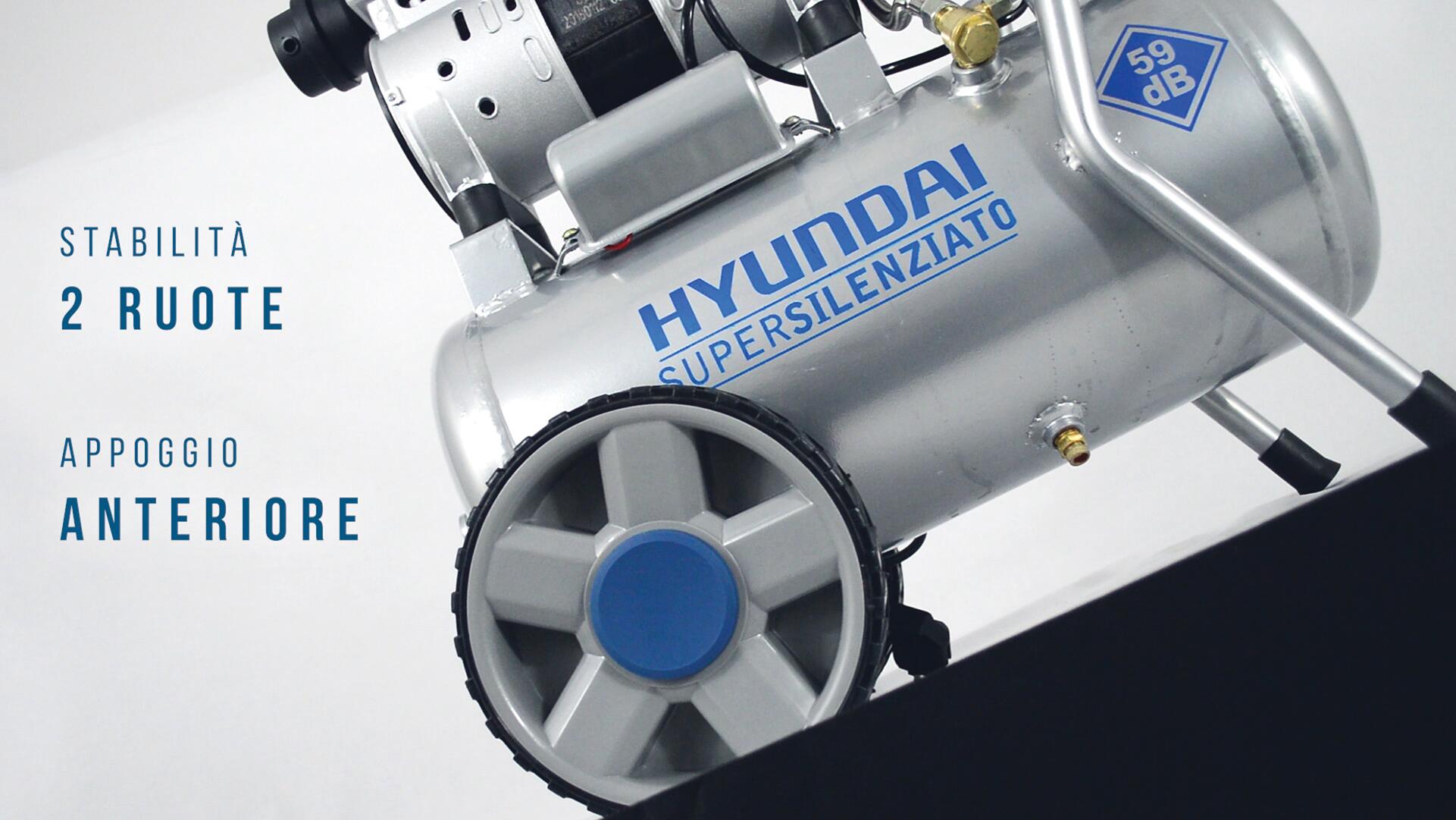 Compressore silenziato HYUNDAI Supersilent 24 l, 1 hp, 8 bar - 7