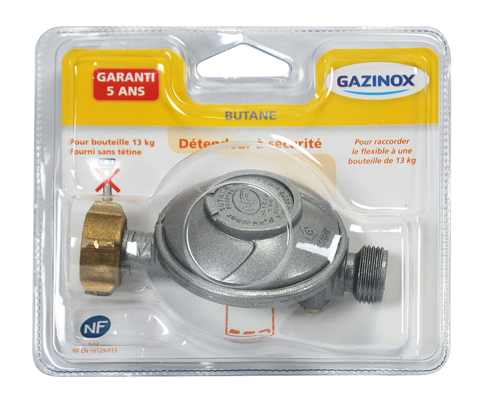 Détendeur pour gaz butane 28 millibars 1.3kg, GAZINOX - 3