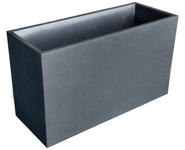EDA - Balkonbak Volcania'Up 25 l – steenlook – enkelwandig – wateropvangzone – 59 x 19,5 x 22,8 cm – kiezelgrijs EDA - Balkonbak Volcania'Up 25 l – steenlook – enkelwandig – wateropvangzone – 59 x 19,5 x 22,8 cm – kiezelgrijs