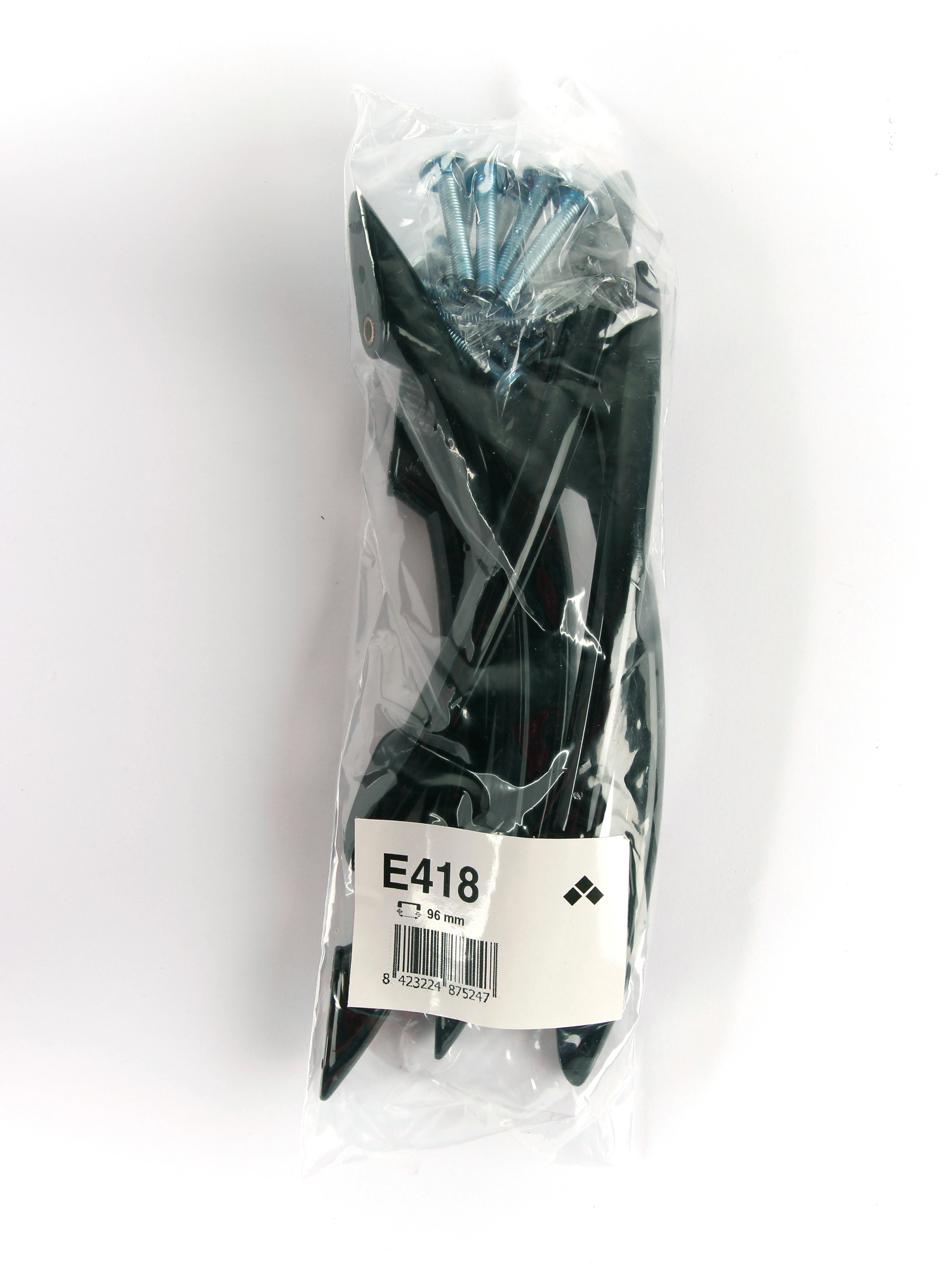 6 poignées de meuble Arrow, abs noir peint, entraxe 96 mm - 6
