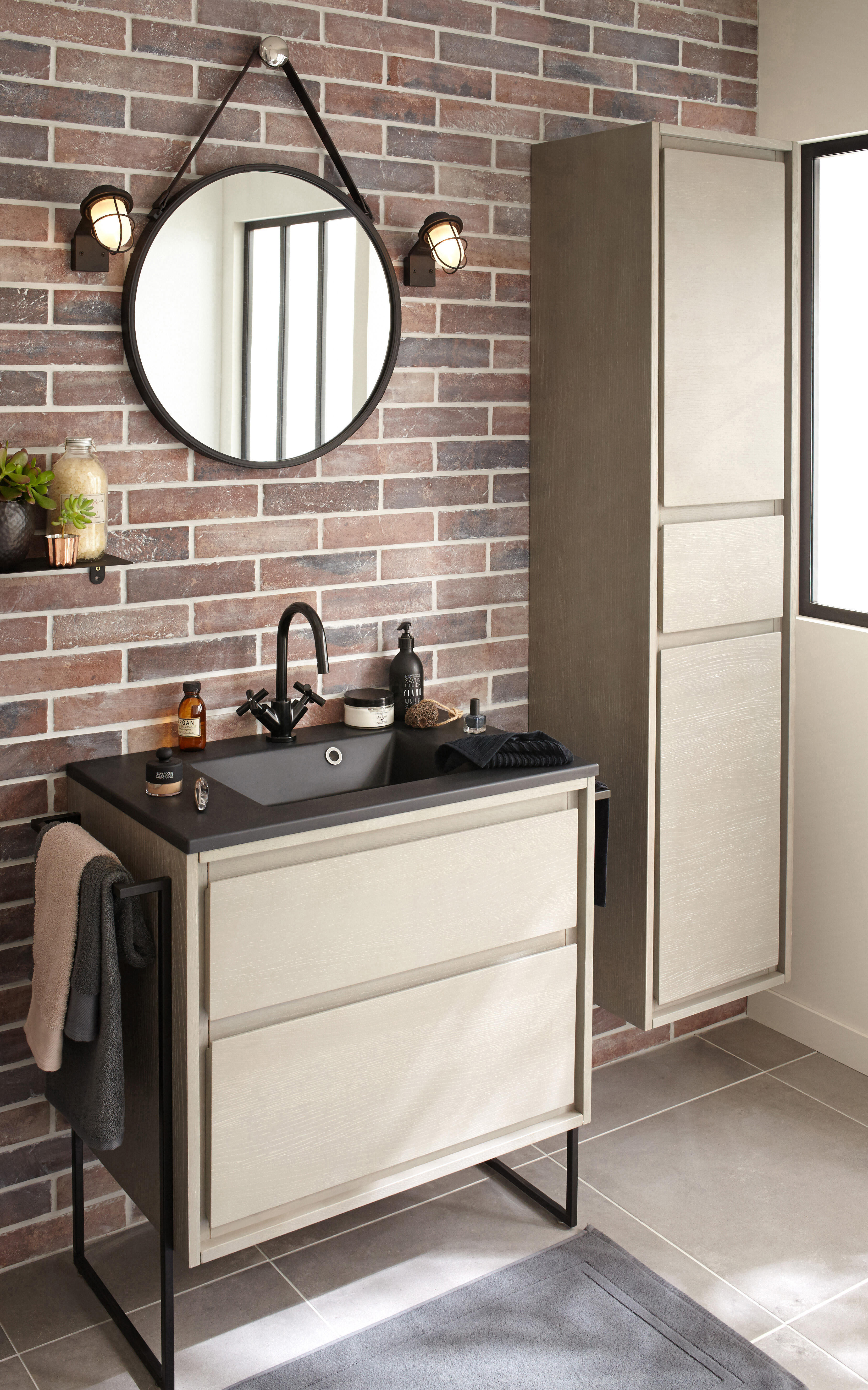 Torneira para lavatório cano alto bicomando preto mate Sensea Nosu - 7