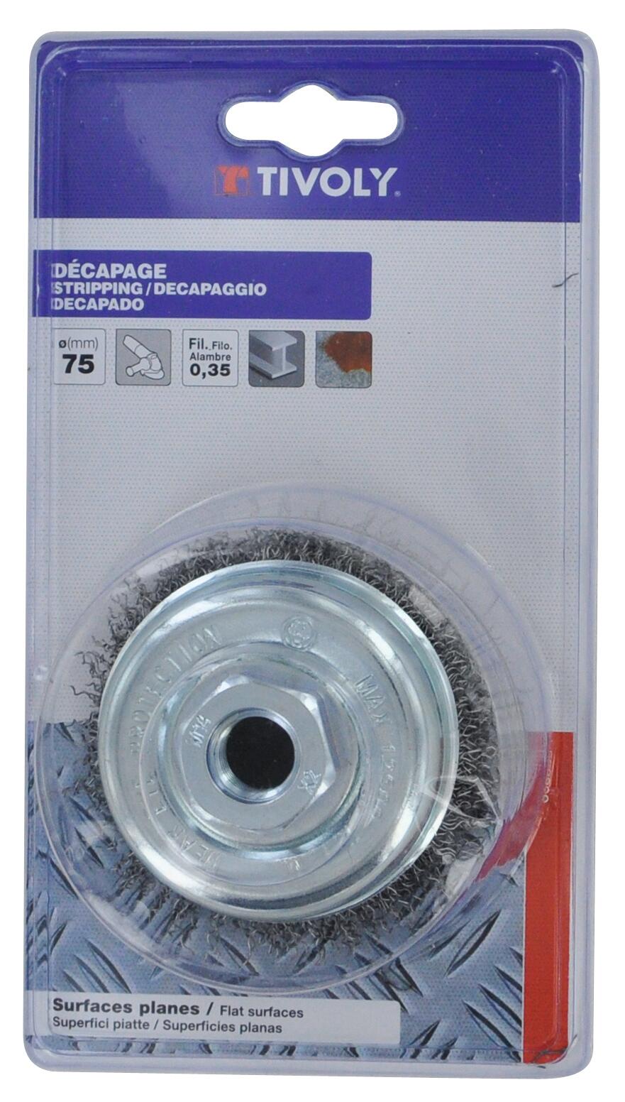 Brosse coupe meuleuse pour métal TIVOLY, Diam.75 mm - 3