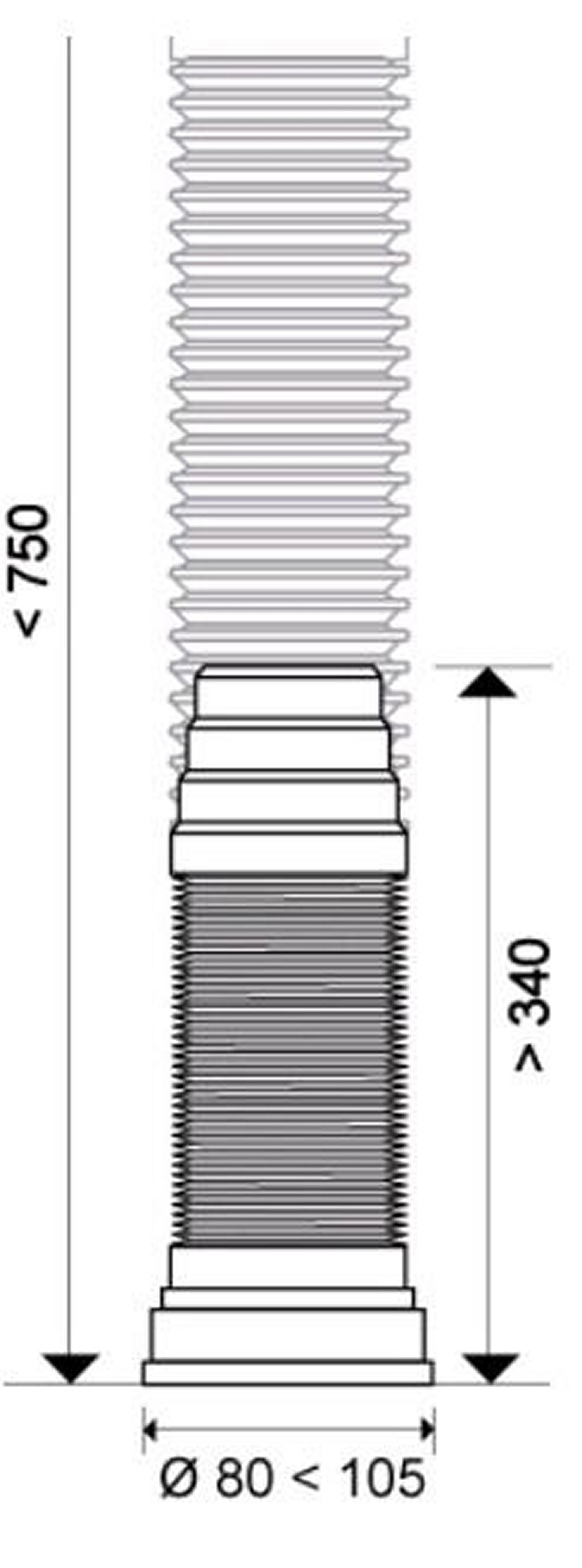 Pipe de WC extensible souple Diam.10 cm WIRQUIN - 2