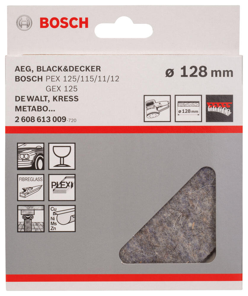 Feutre à polir pour ponceuse excentrique Diam.128 mm BOSCH - 2
