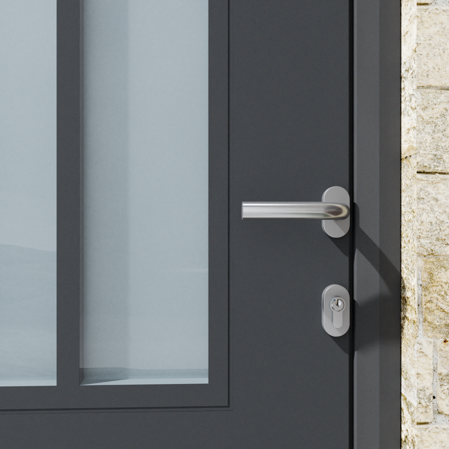 Porte d'entrée Alu Atelier Essentiel H.215 x l.90 cm gris anthr., p. gauche - 6