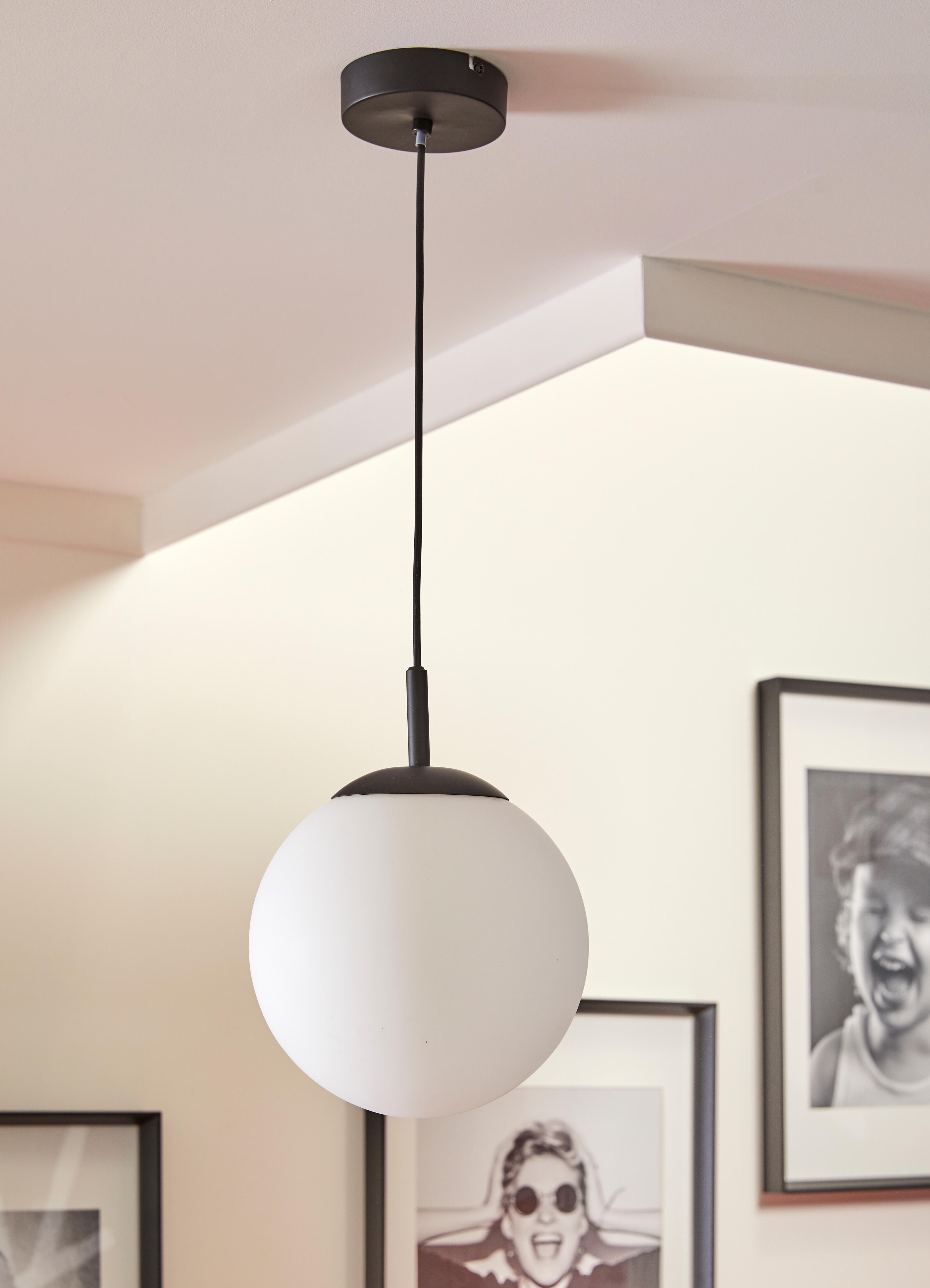 Suspension Célestine, verre, blanc, Diam.25 cm INSPIRE, E27 - 2