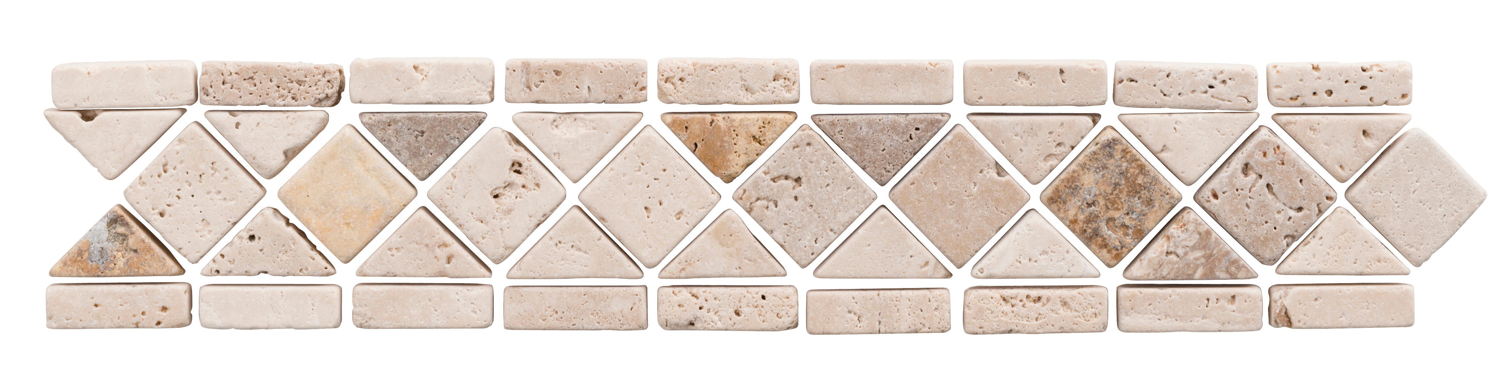 Listel Travertin roma mix beige, l.6 x L.30.5 cm - 2