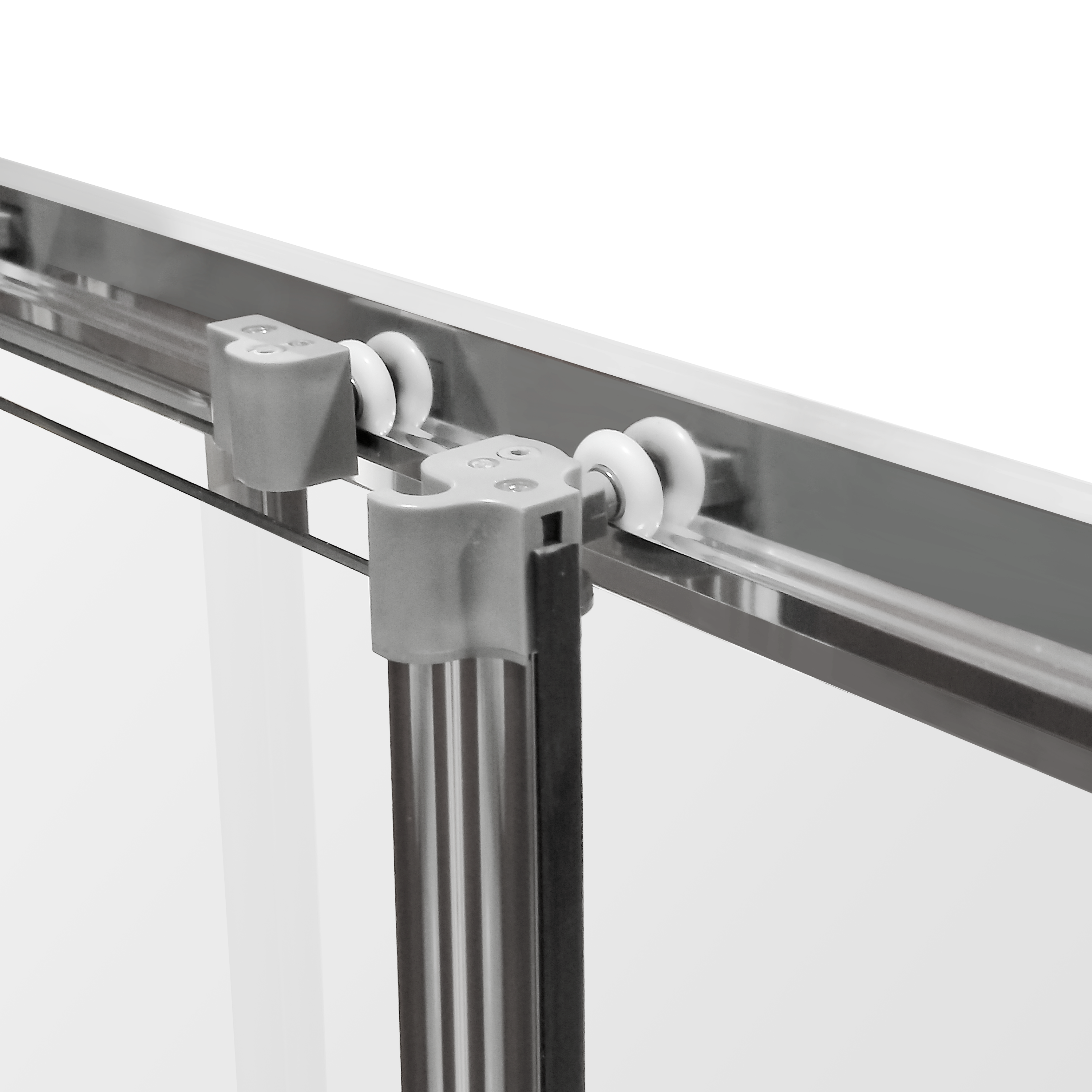 Porte de douche coulissante 3 panneaux transparent, chromé L.90 cm, Essential - 4