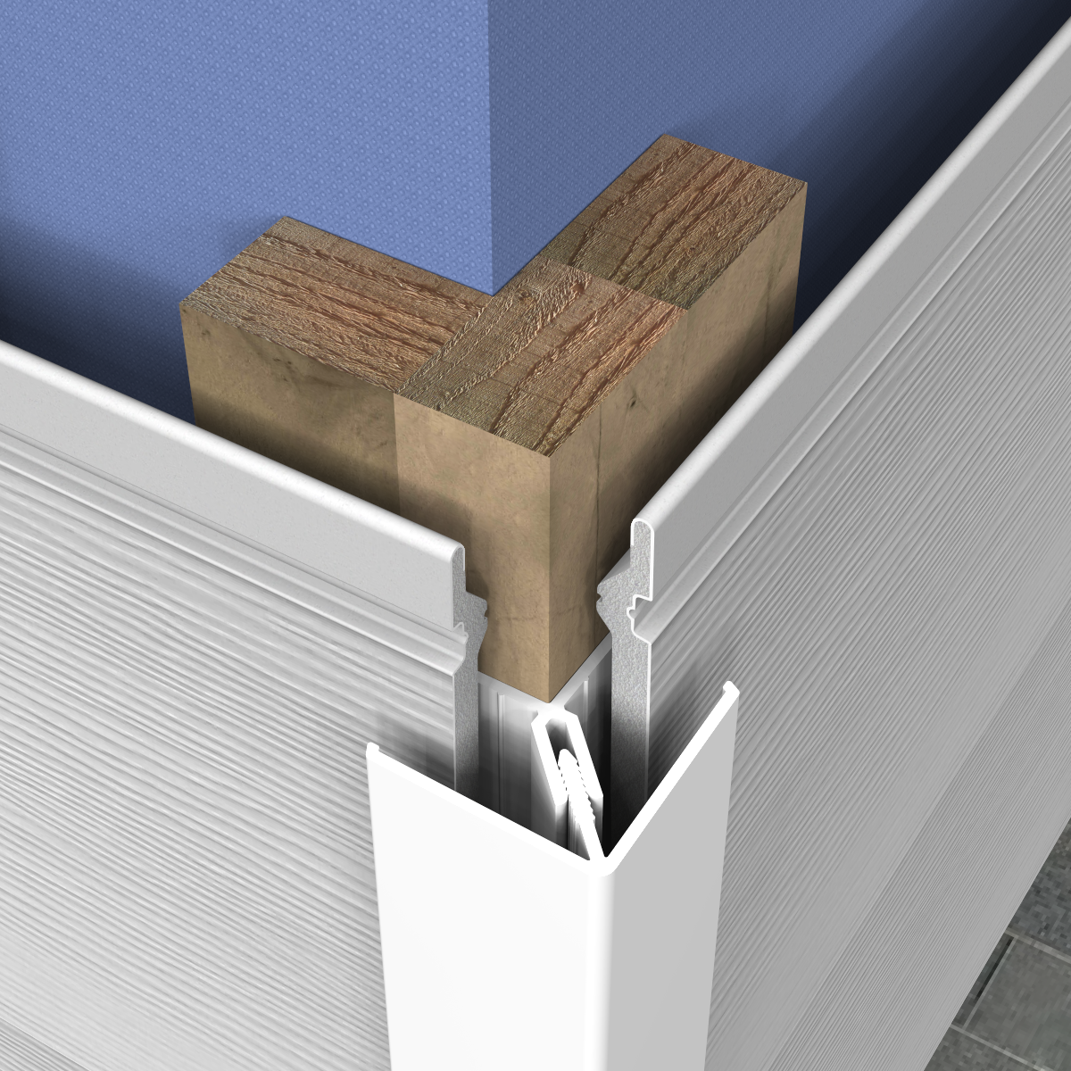 Coin extérieur pvc 45x45 FREEFOAM Faza / solid blanc proche du ral 9003 3 m - 3
