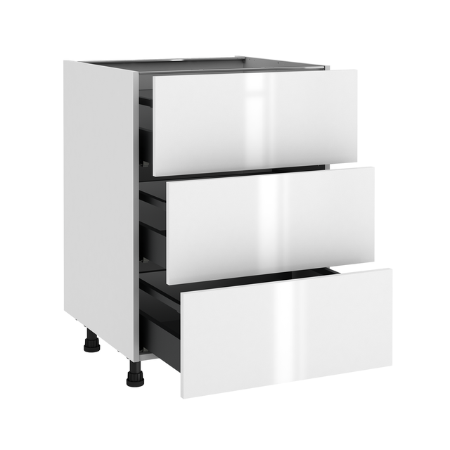 Móvel de cozinha com 3 gavetas Delinia Sevilha 60X58X77 cm branco