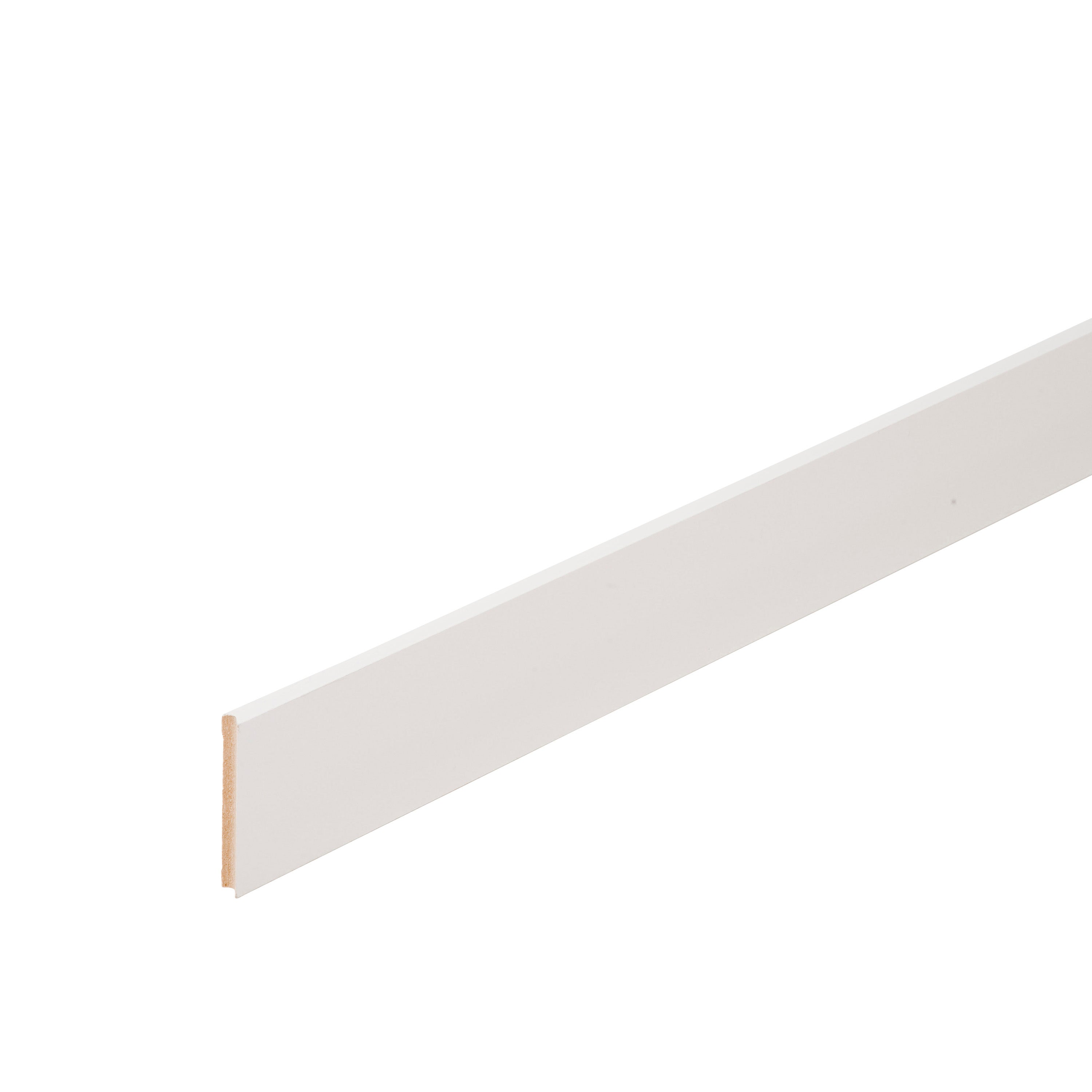 Plinthe médium (MDF) droite revêtu mélaminé blanc brillant, 10 x 70 mm, L.2.2 m - 2