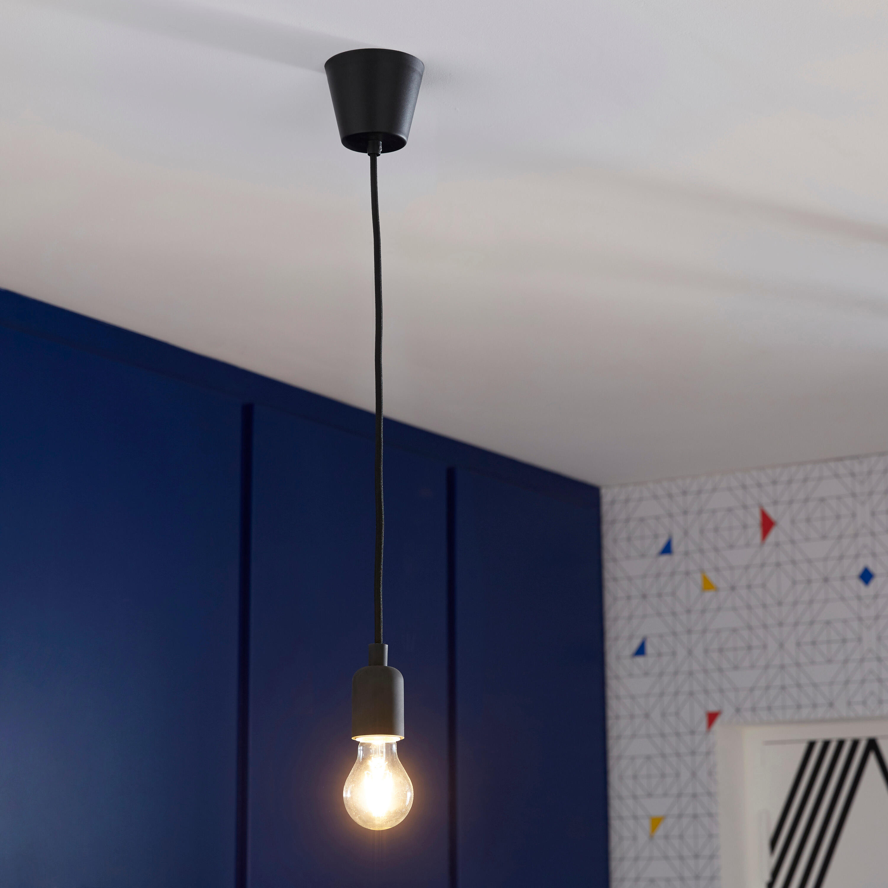 Suspension composable Coloma E27 INSPIRE, silicone noir - 2