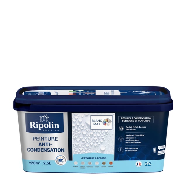 Peinture mur blanc mat RIPOLIN Dip etanch 2.5L