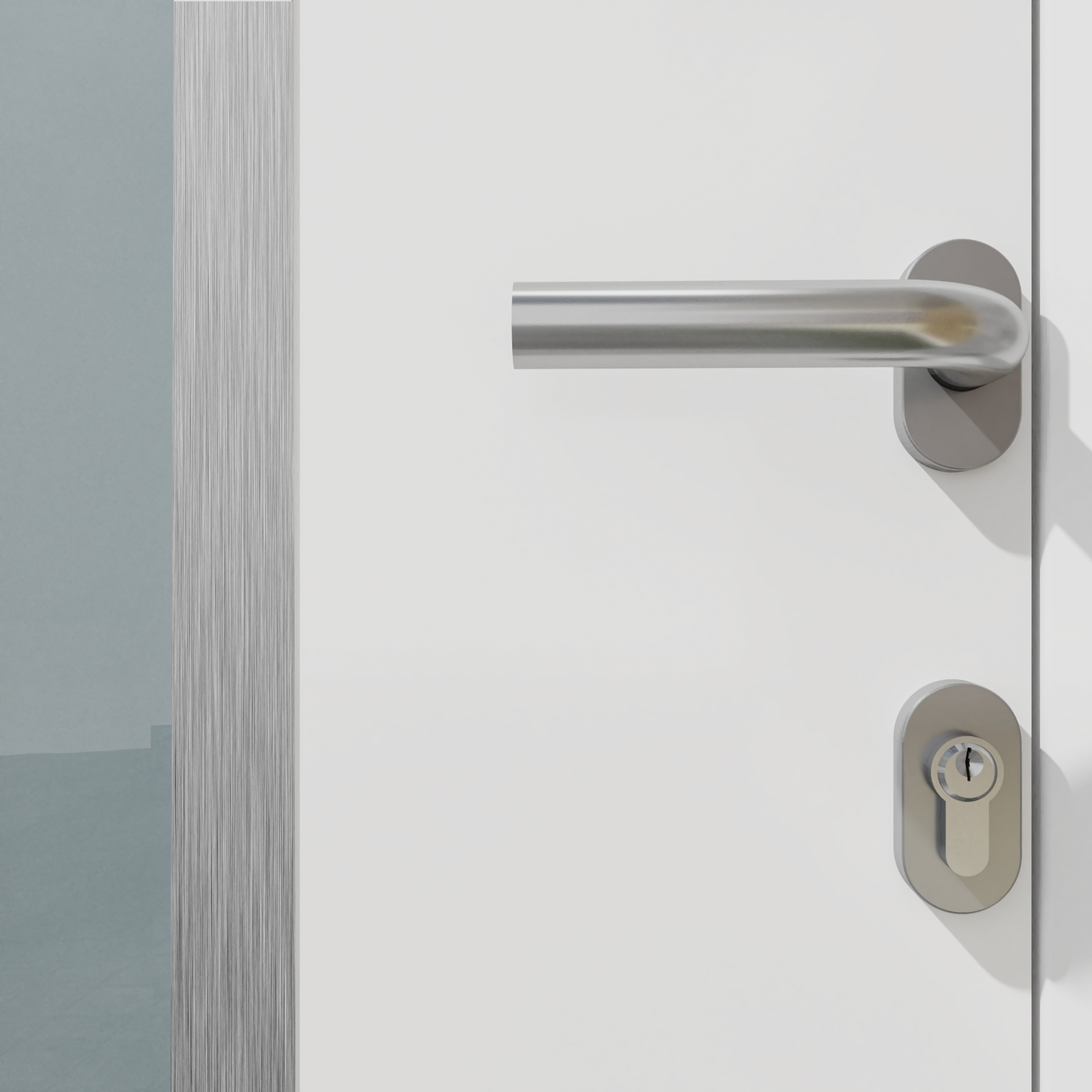 Porte d'entrée Alu Riwa Essentiel H.215 x l.90 cm vitrée blanc, pous. gauche - 6