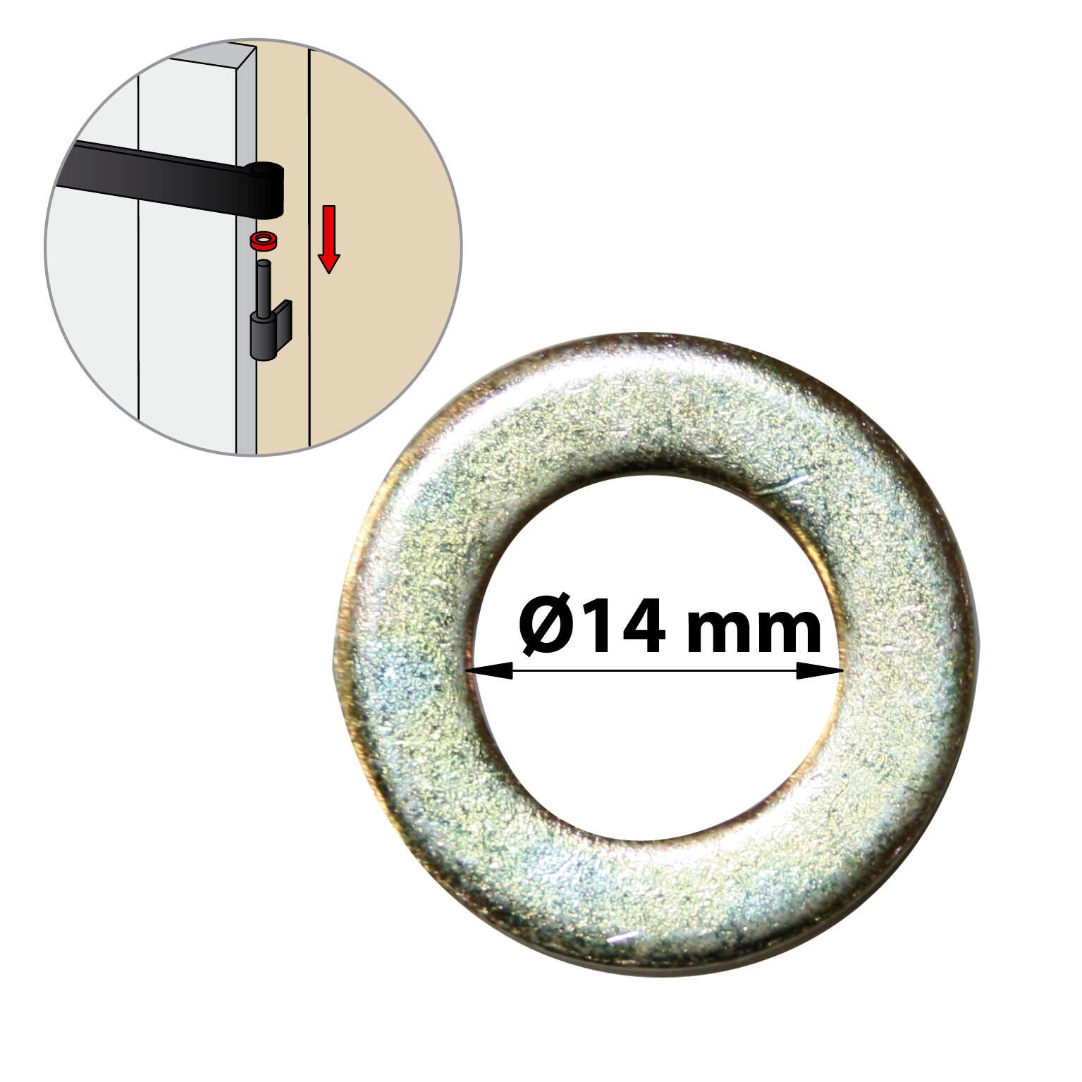 Lot de 4 rondelles acier zingué, Diam.14 mm AFBAT - 2