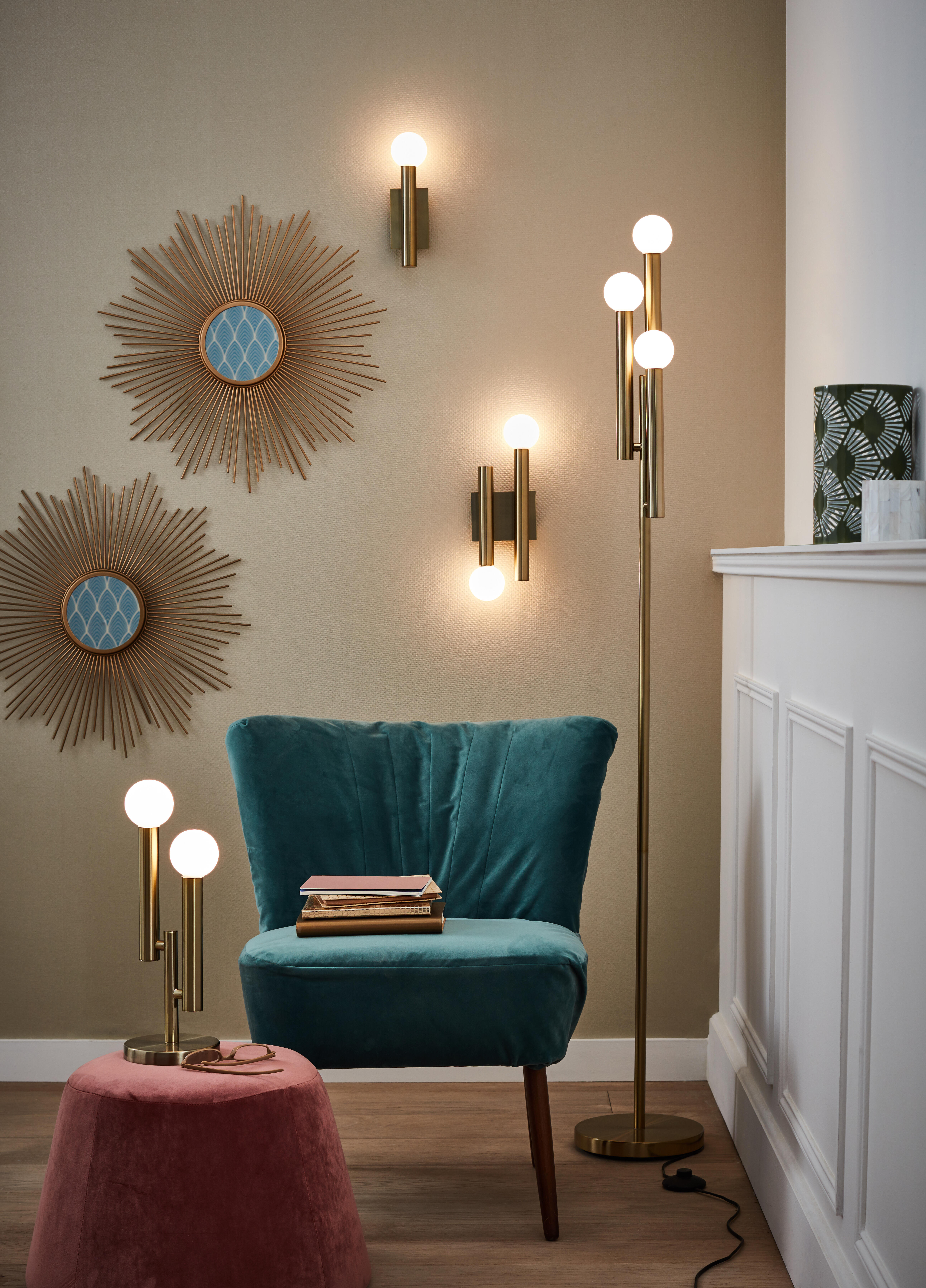 Applique G9, fer / verre, doré, Lucky, BRILLIANT - 4