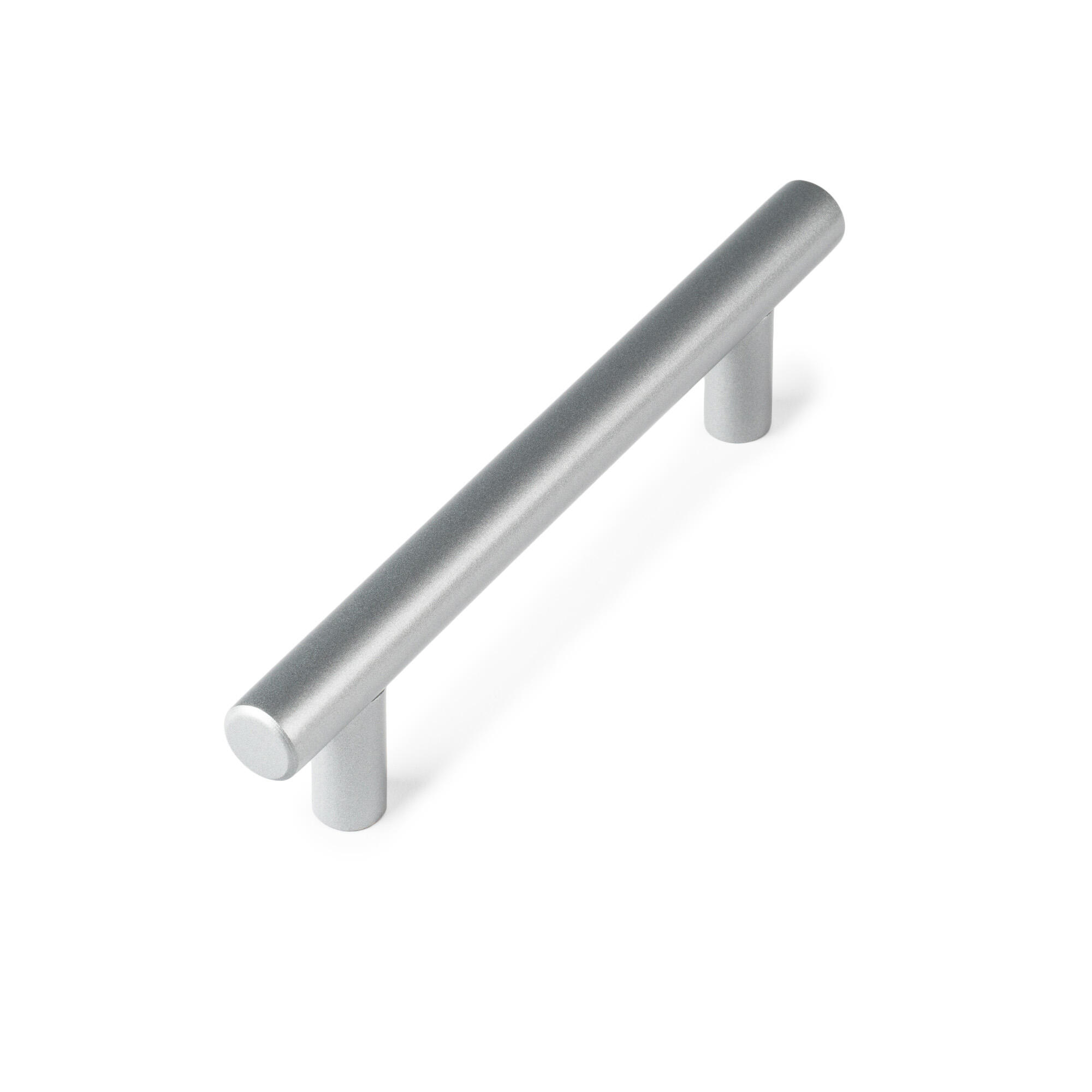 4 poignées de meuble, inox argent brut, entraxe 96 mm - 2