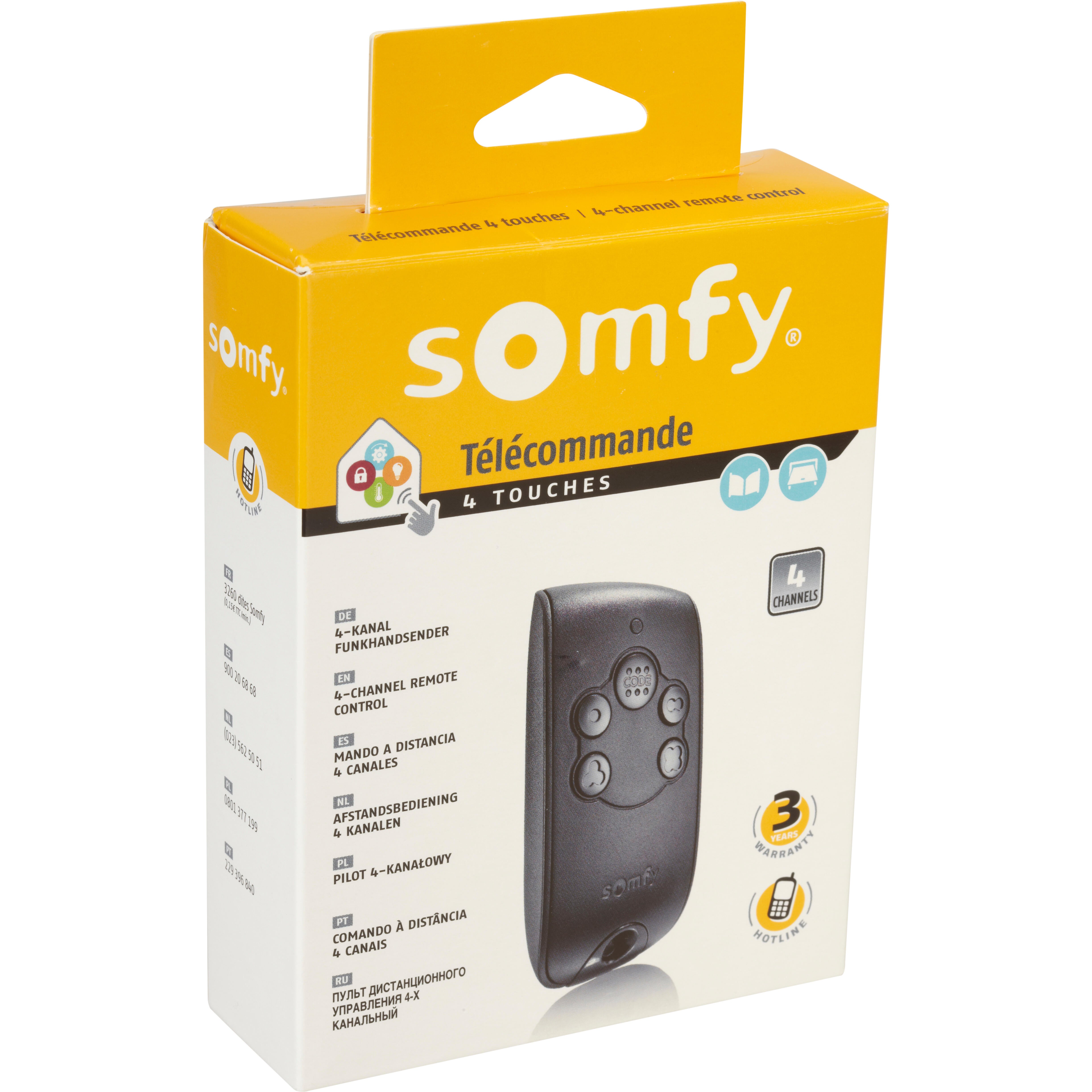 Télécommande Keytis 4 canaux pour motorisation de portail RTS, SOMFY - 4
