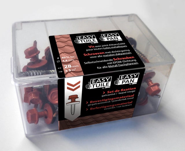 Vis easy tuile, 4,8 x 28 mm rouge Gamme easy tuile