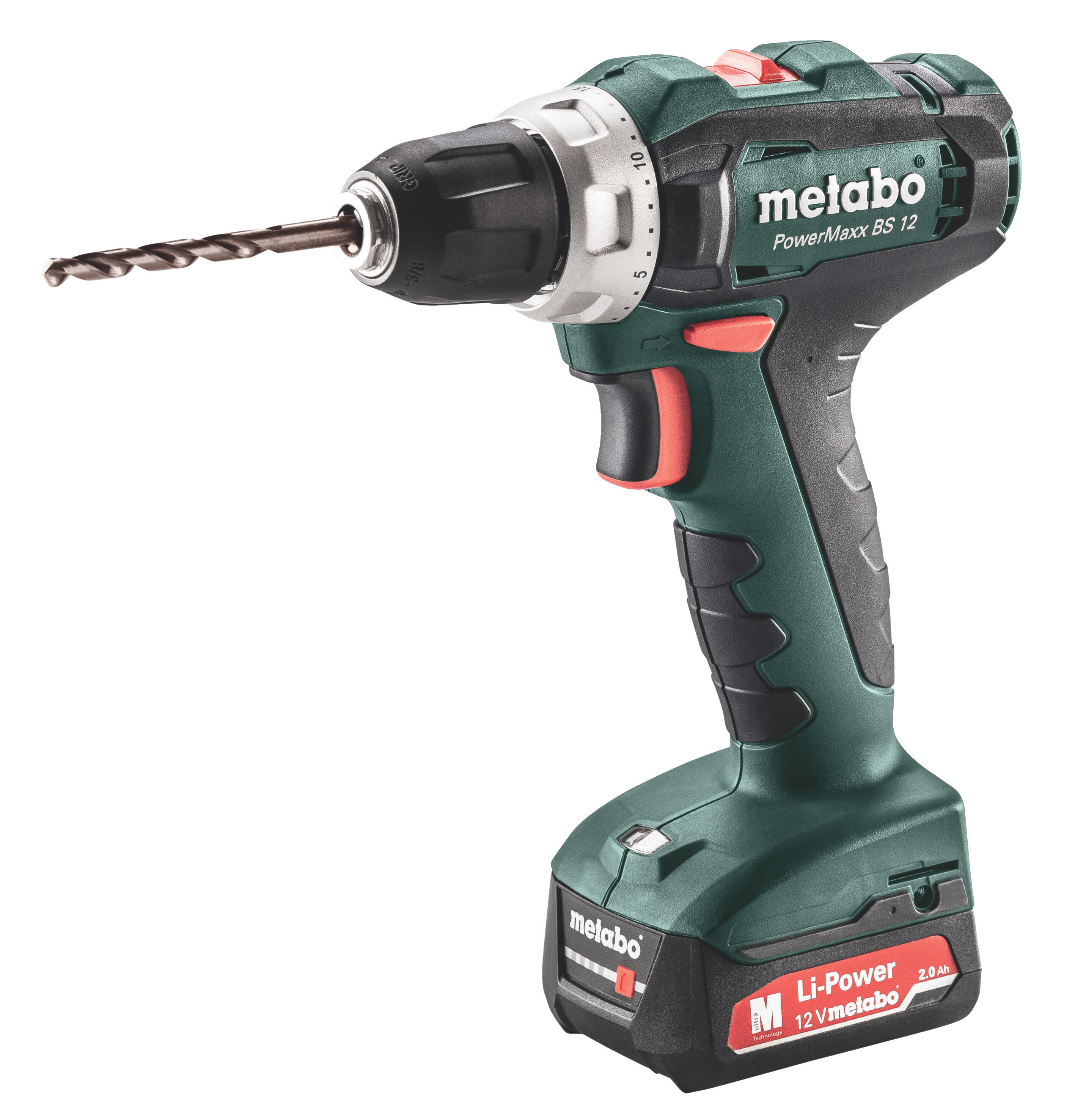 Perceuse visseuse sans fil METABO 12 V 2 Ah, 2 batteries POWERMAXX BS 12 - 2