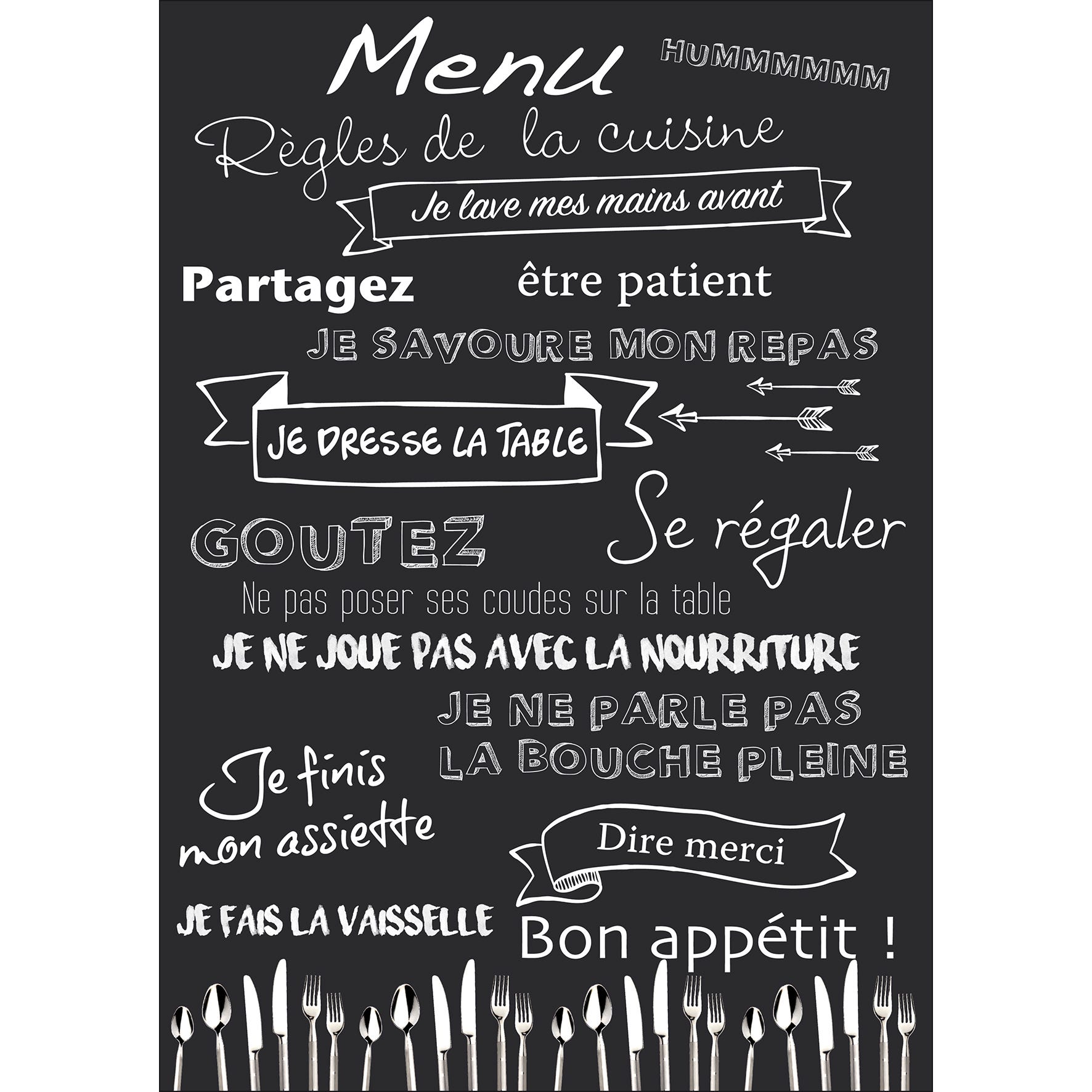 Autocollant mural en vinyle pour décoration de cuisine, tablier Autocollant mural en vinyle pour décoration de cuisine, tablier