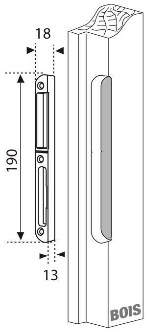 Gâche centrage droite pour serrure multipoint encastrée, FERCO gris - 2