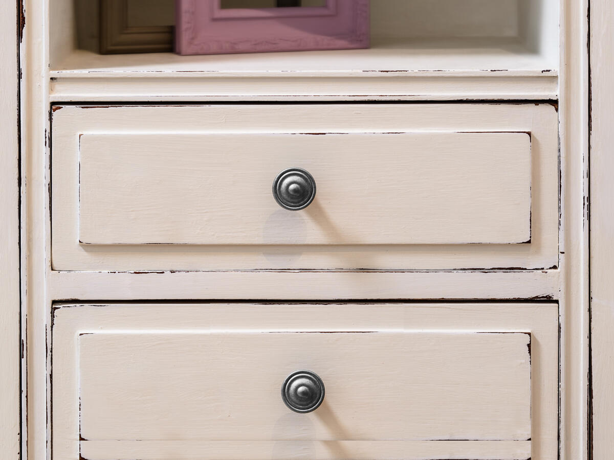 4 boutons de meuble ronds James, zamak argent vieilli, Diam.35 mm - 3