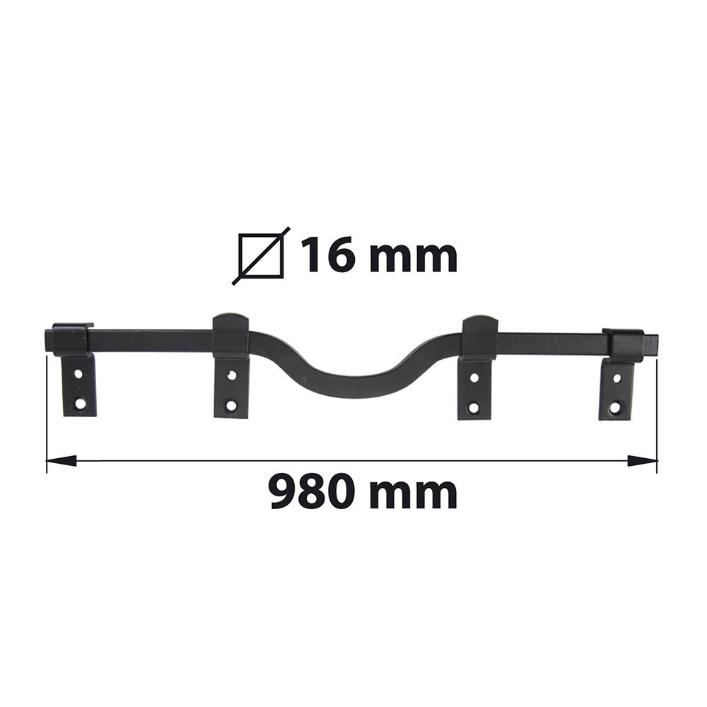 Barre de sécurité pour volets en acier noir, L.98 cm AFBAT - 3