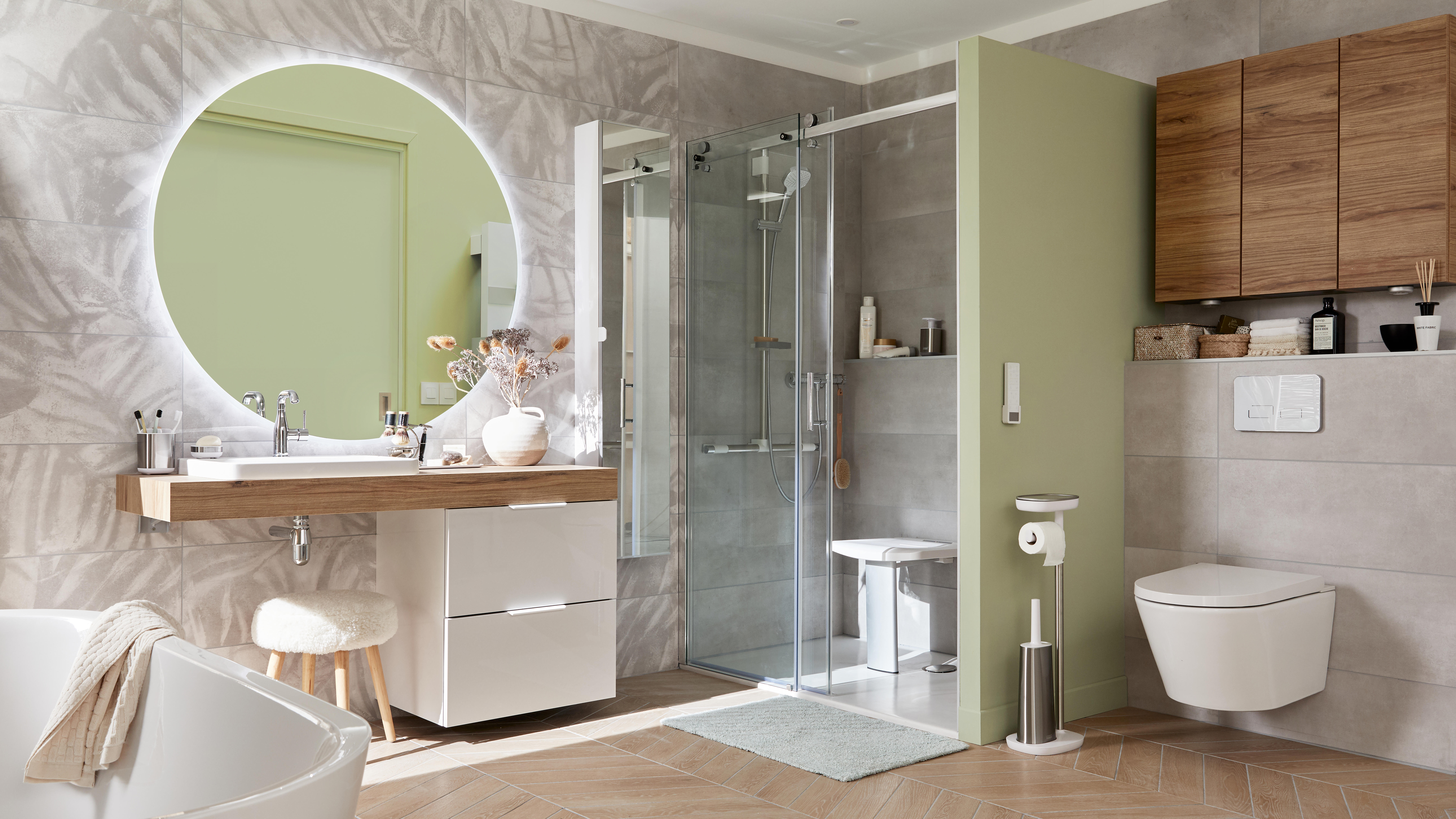 Meuble sous-vasque simple vasque 2t l.60 x H.64 x P.48 cm blanc Neo line - 2