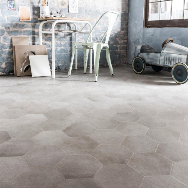 Carrelage sol / mur effet ciment gris ciment Time l.18.2 x L.21 cm