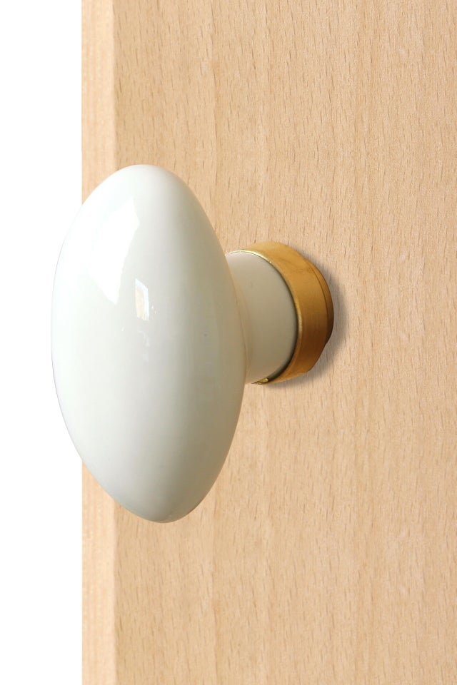 Lot de 2 boutons de porte Porcelaine porcelaine de limoges laitonné