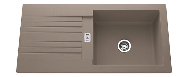 Evier en résine 1 bac 50 x 100 cm vidage inclus Solo béton
