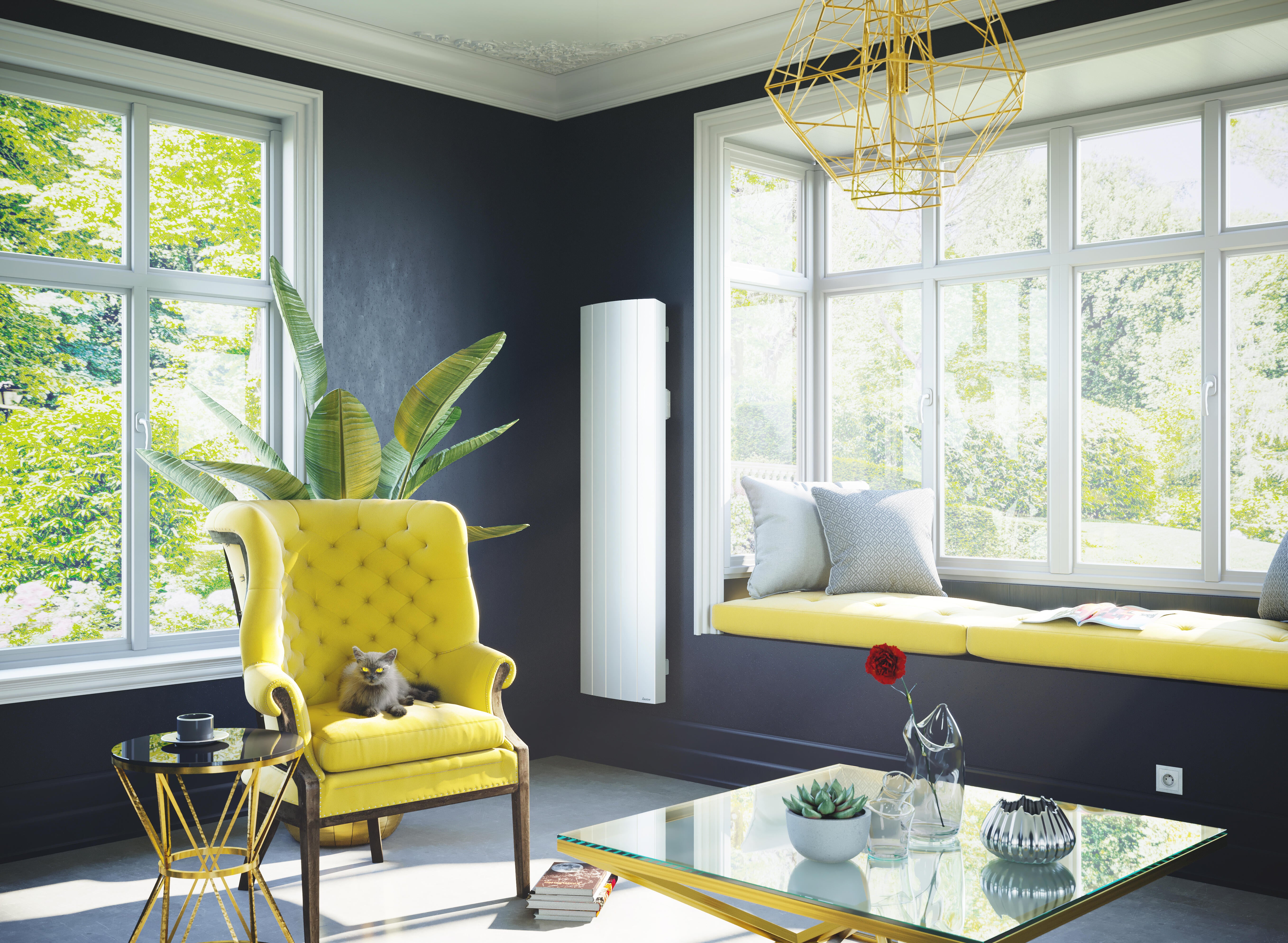 Radiateur électrique connecté à inertie fluide 1000W SAUTER Ipala vertical blanc - 2