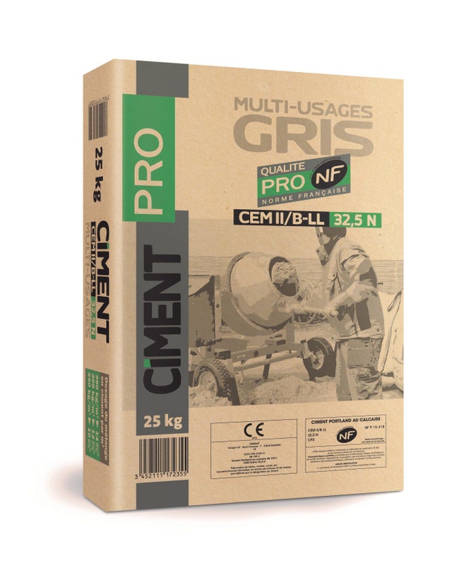 Ciment gris PRO NF, CEM II, 32,5, 25 kg