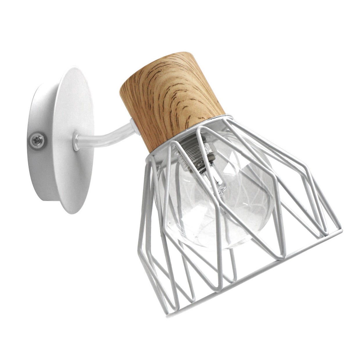 Spot salle de bain Clayton G9, blanc et coloris bois, Seynave - 2