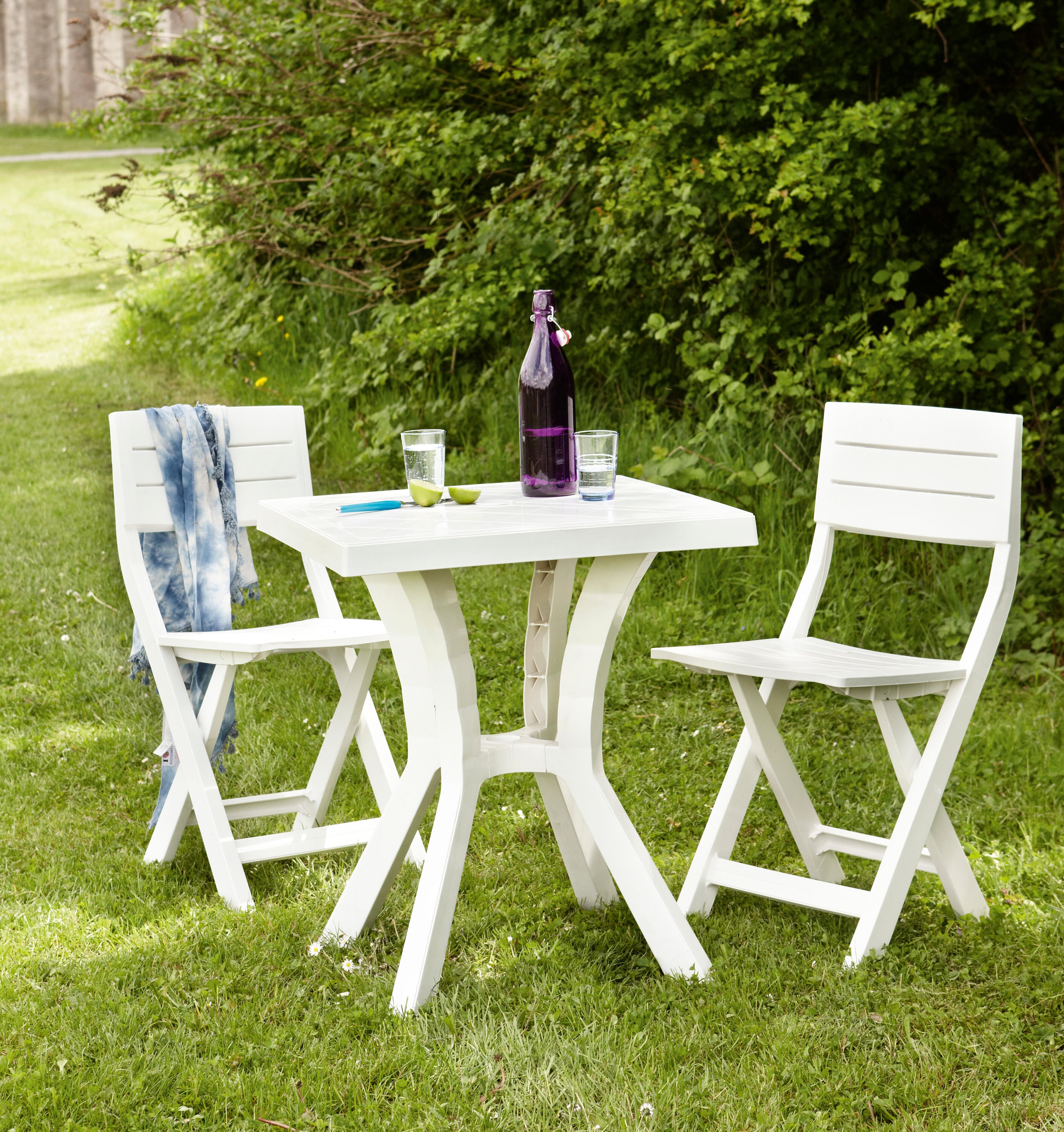 Table de jardin Rigoletto carré blanc 4 personnes - 2