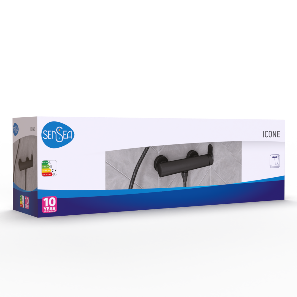 Grifo de ducha monomando SENSEA New Icone negro mate Latón - 10