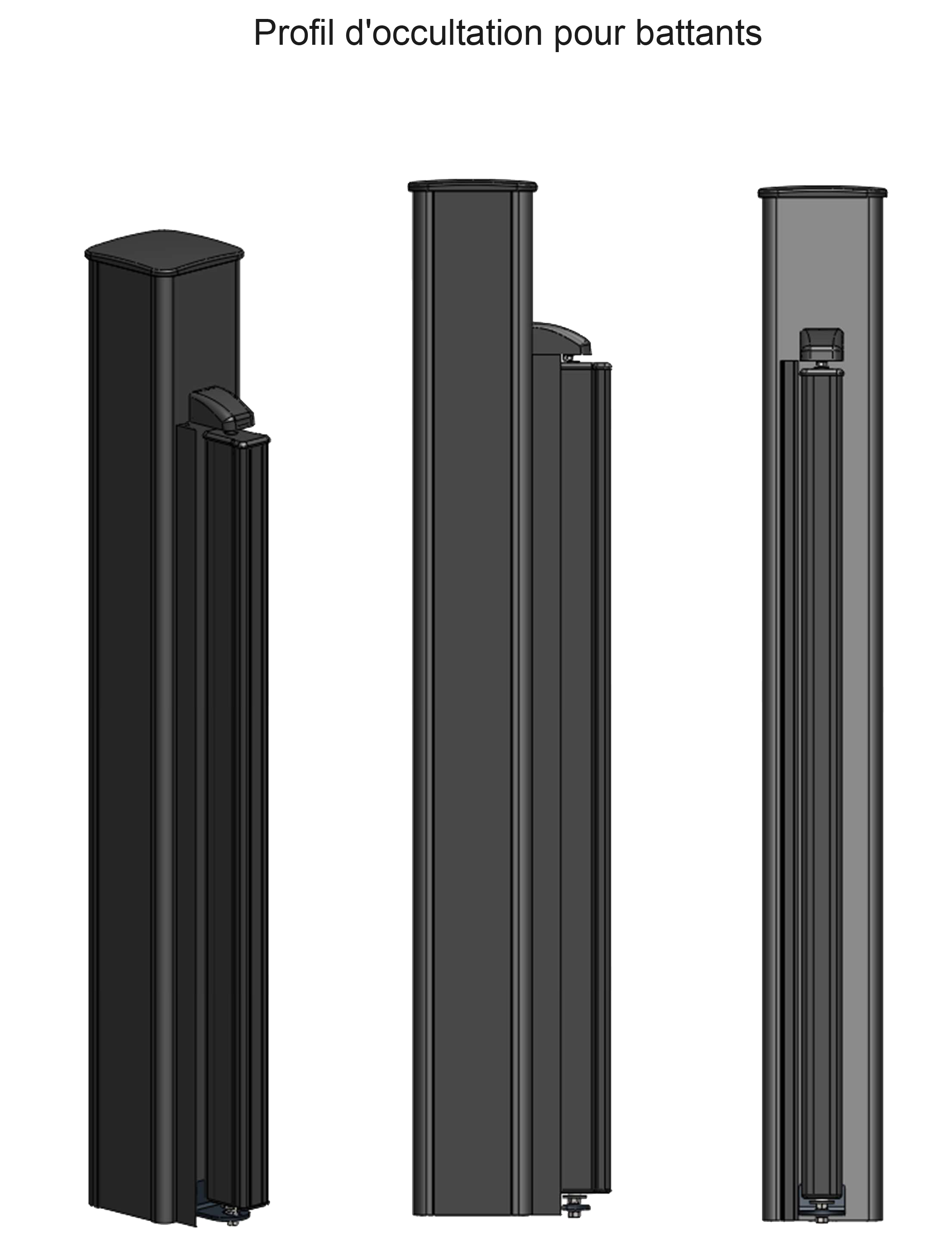 Profil d'occultation aluminium pour portillon gris, l.3 x P.5 x H.200 cm - 6
