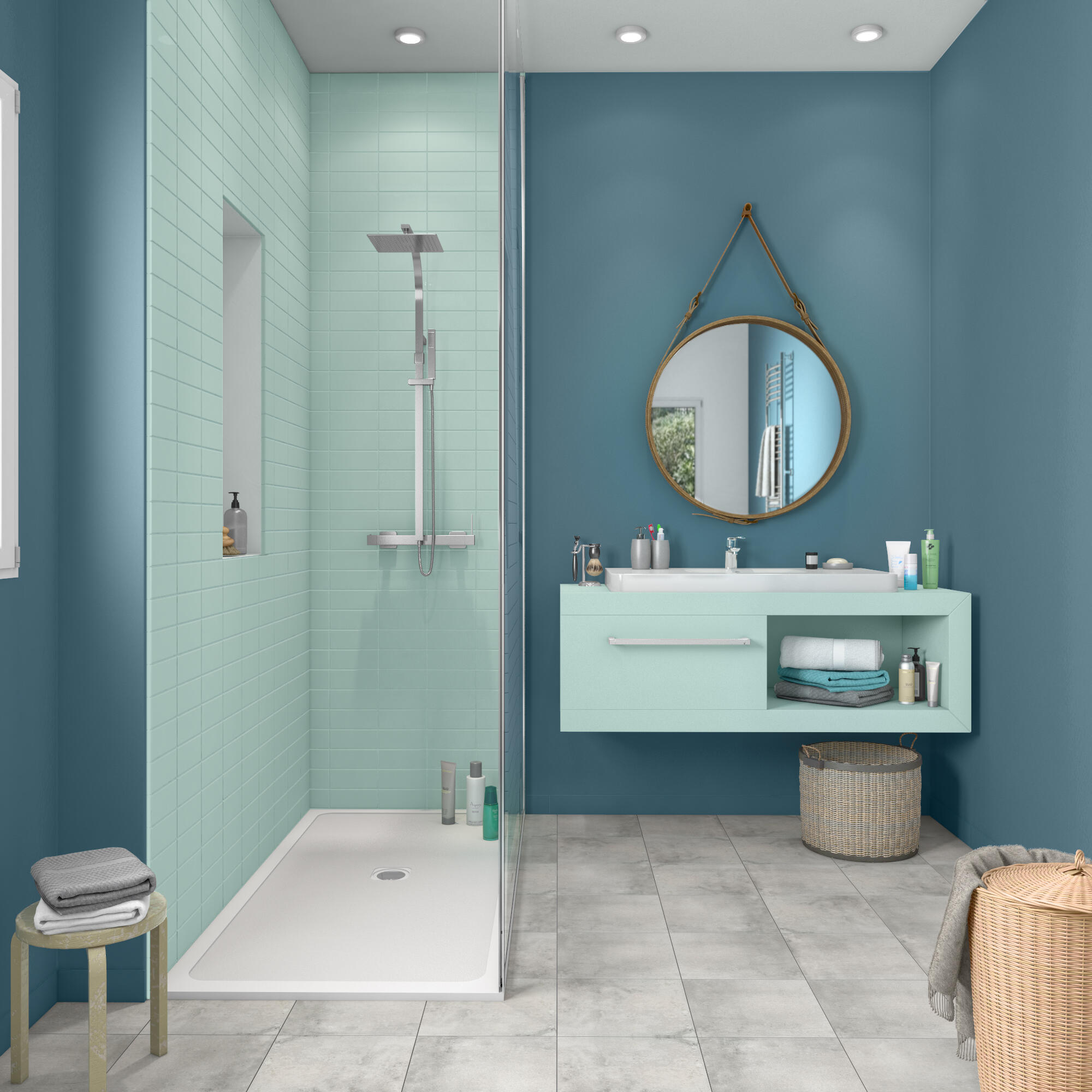 Testeur peinture mur, meuble, carrelage laguna 5 satiné LUXENS Salle de bains 0. - 5