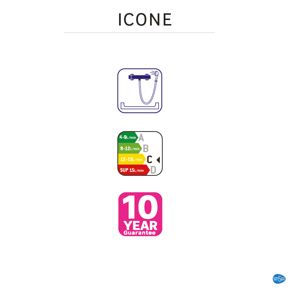 Grifo de ducha monomando SENSEA New Icone negro mate Latón - 11