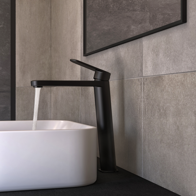 Mitigeur de lavabo noir brossé XL, Icone, SENSEA