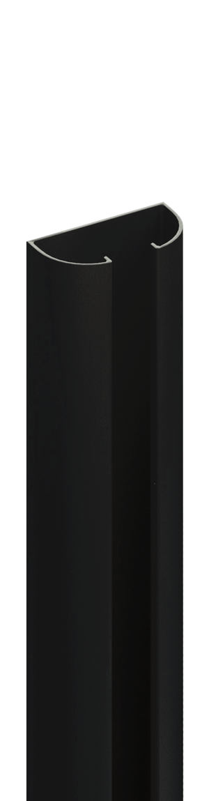 Poteau aluminium à fixer noir, l.3.5 x H.188.4 cm